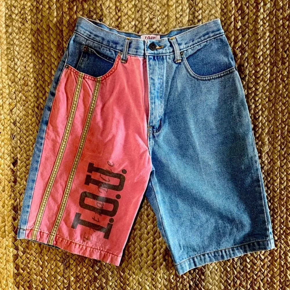 Vintage 90s IOU Bermuda Jean Shorts Sz 30, 100% Cotton NEW